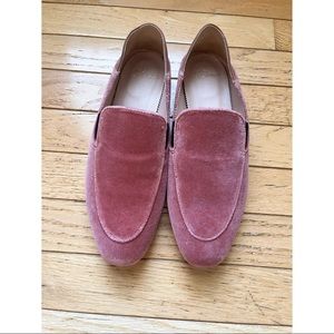 J. Crew Convertible Smoking Slipper in Pink Velvet